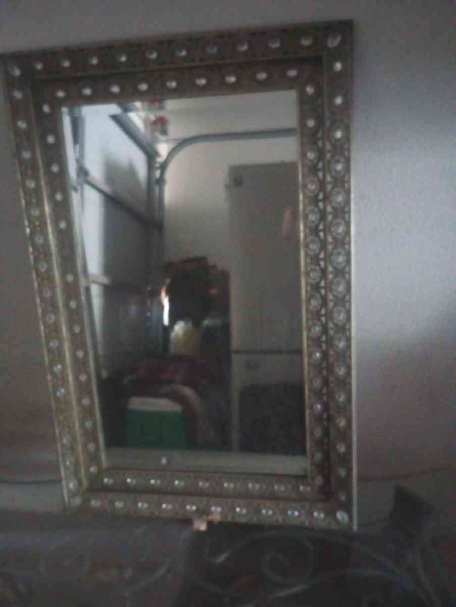 heavy medal glass table and mirror