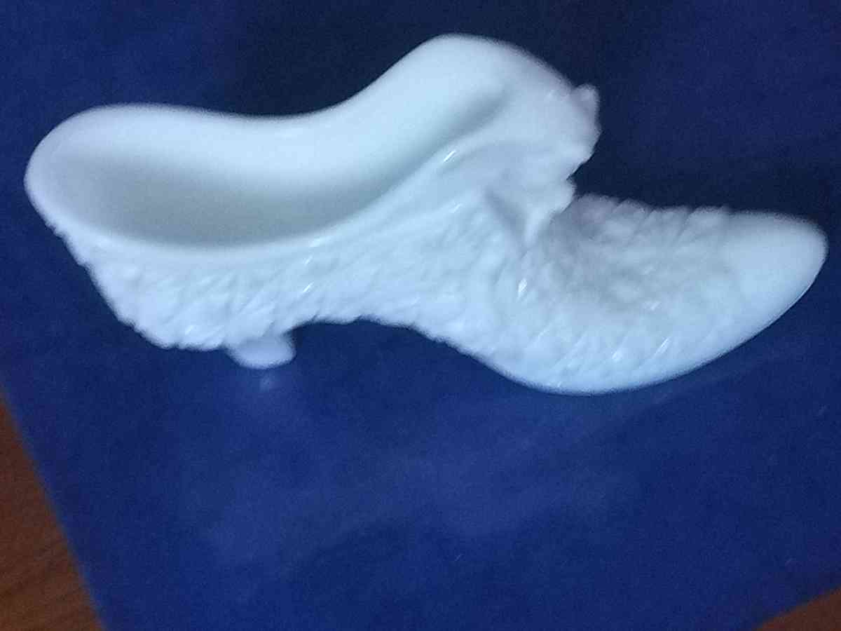 Fenton Milk Glass Shoe