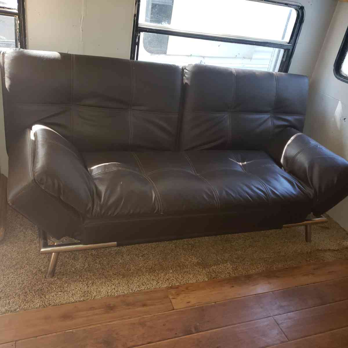 antique leather futon