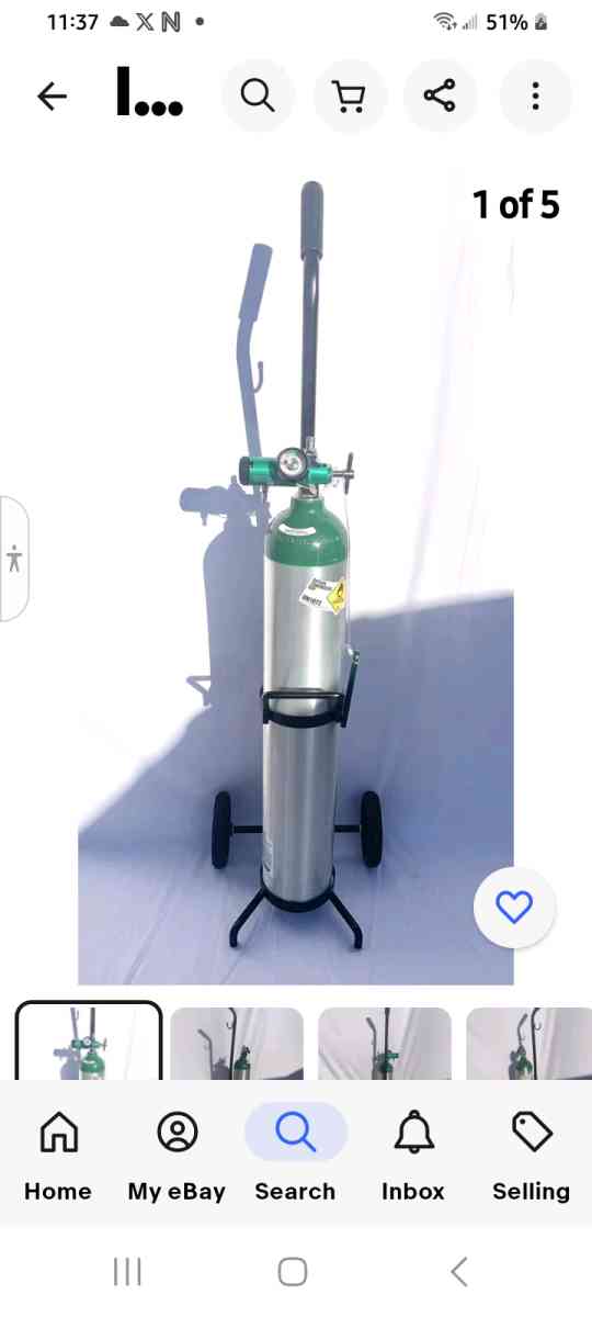 Used Oxygen Tank and Cart with Regulator as well as new Cann