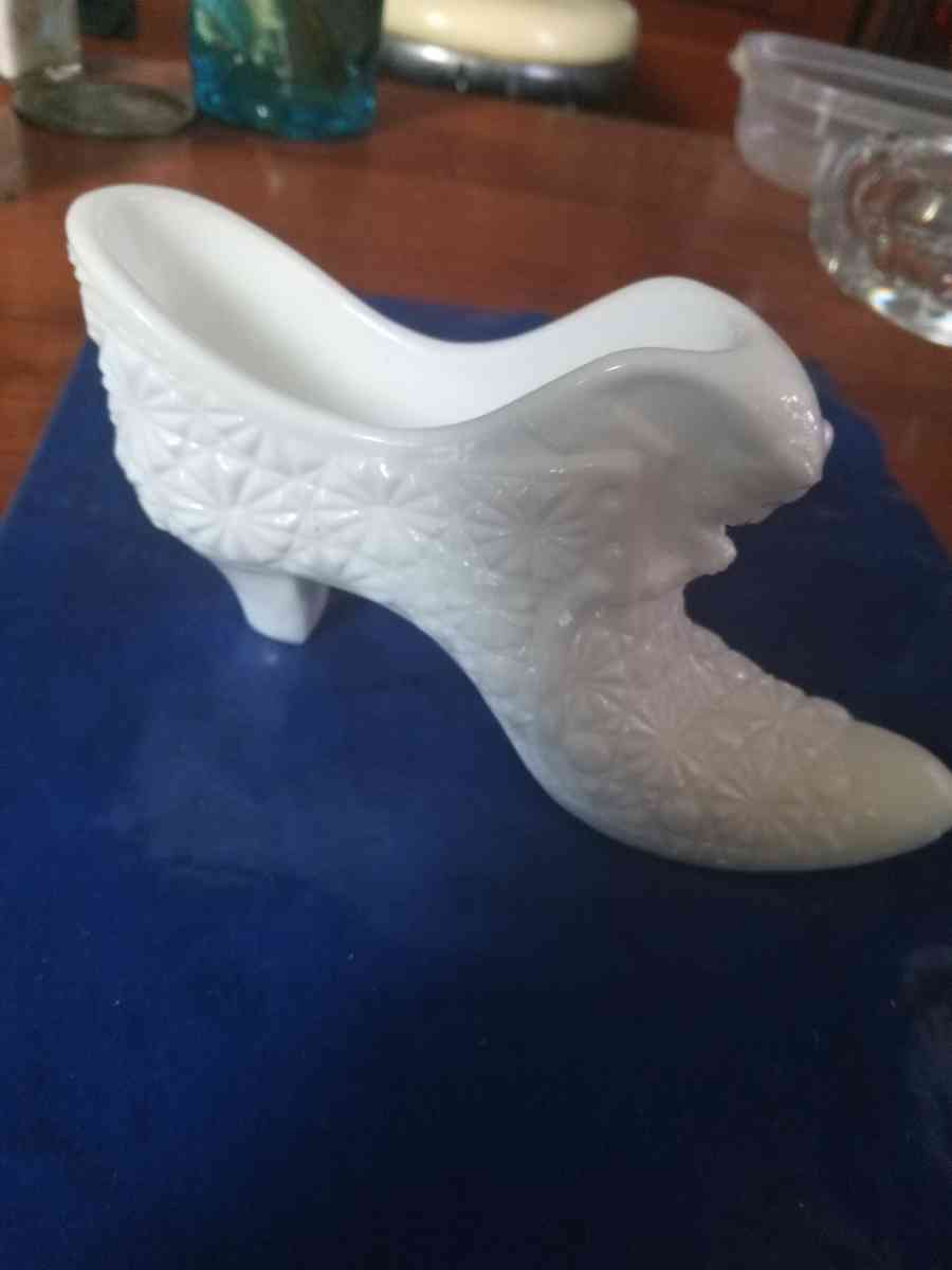 Fenton Milk Glass Shoe