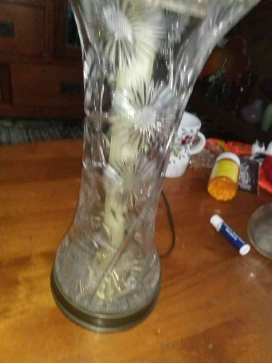 American Brilliant period Cut Glass Lamp