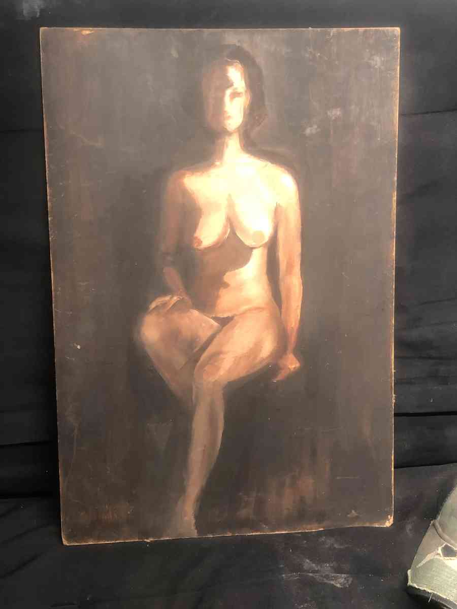 antique original oil painting of jascline Kennedy