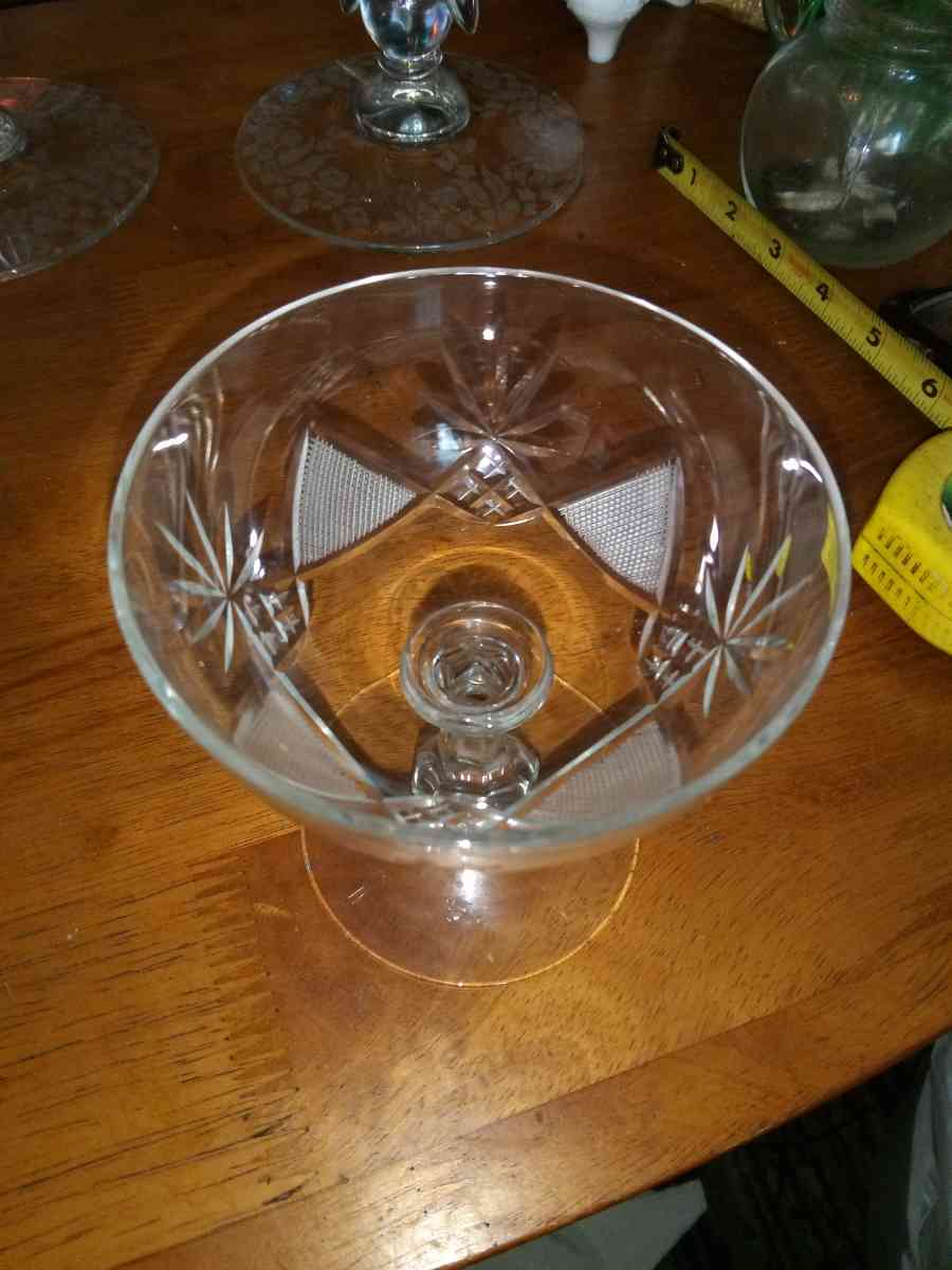 2 Copper wheel cut Champagne Glasses