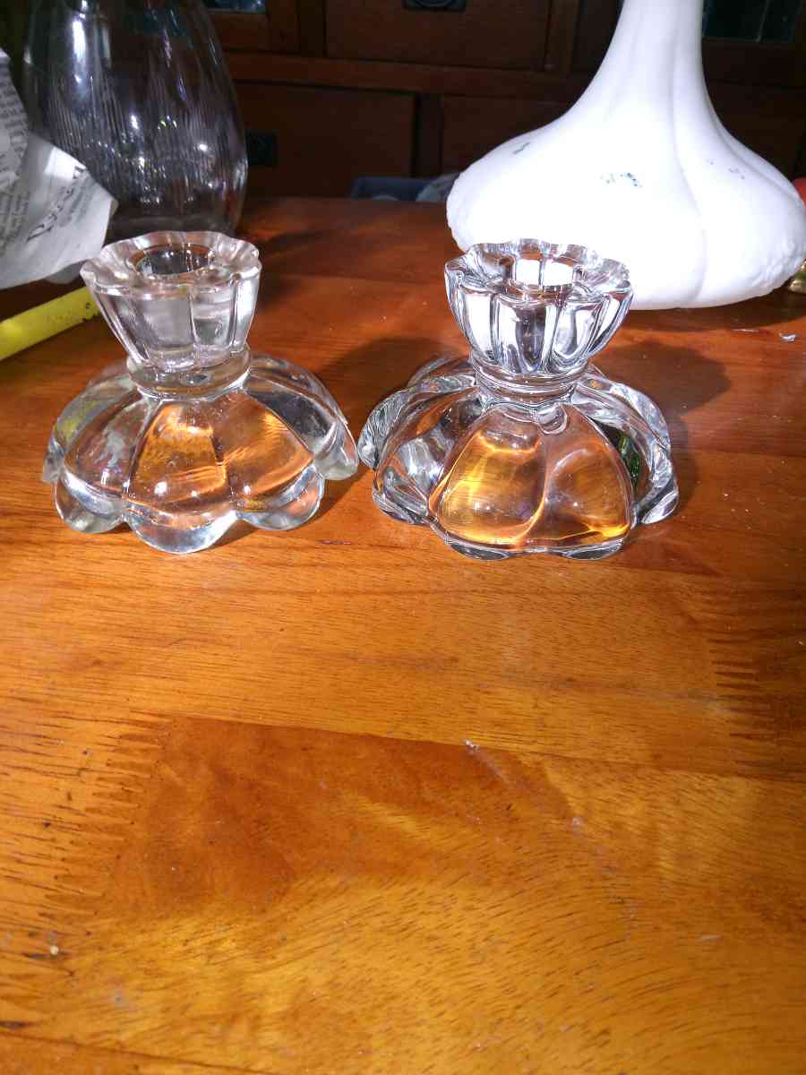 1930s Smith Glass Candle Holders