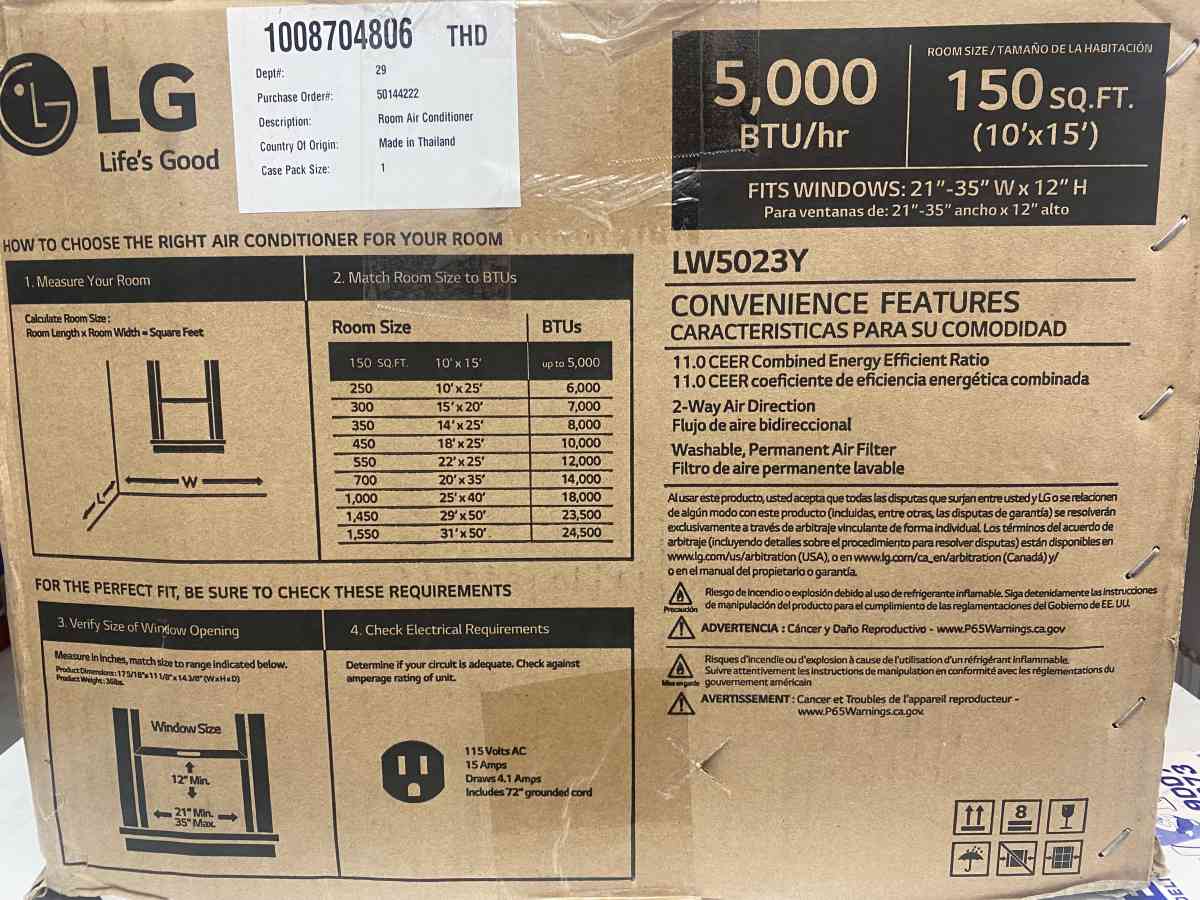 LG WINDOW AC