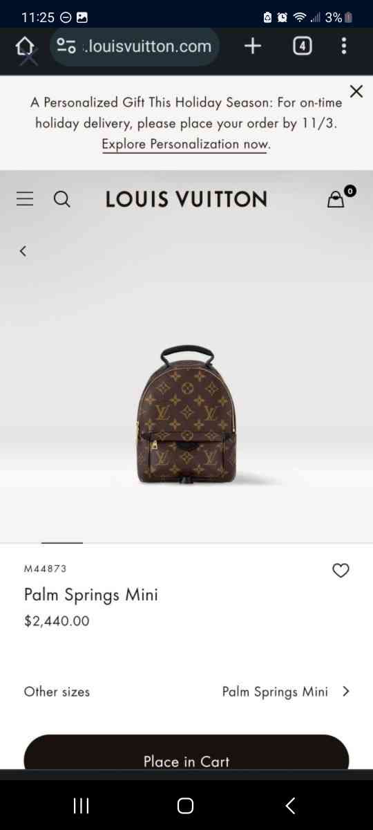 Louis Vuitton Palm Springs Mini