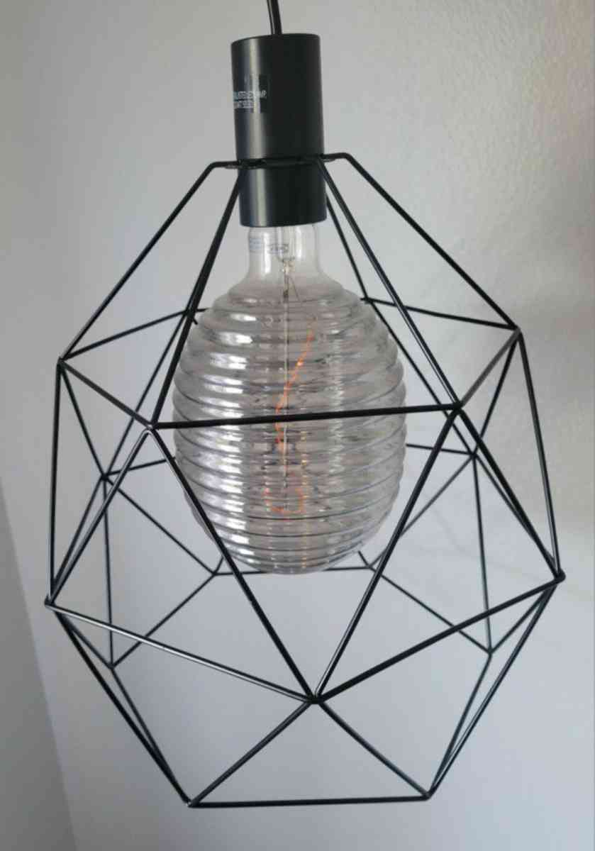 BRUNSTA Pendant lamp shade black With Cord And MOLNART LED b