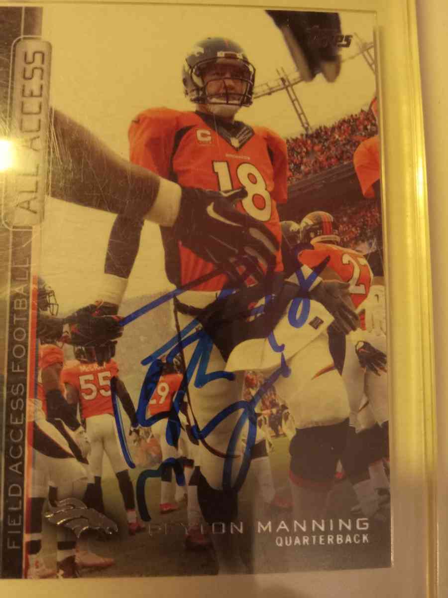 autographed Peyton manning Denver broncos card