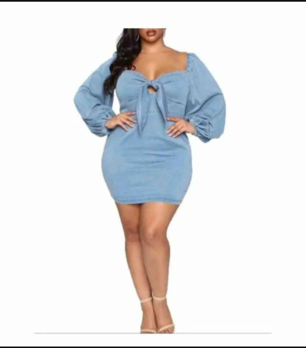 Womens mini style denim dress