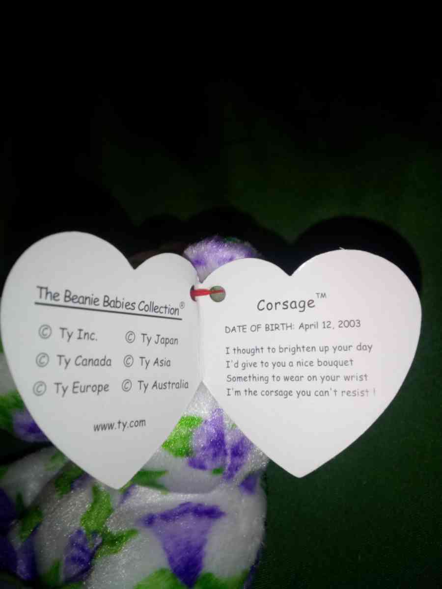 2002 Ty beanie babies corsage mint condition selling collect
