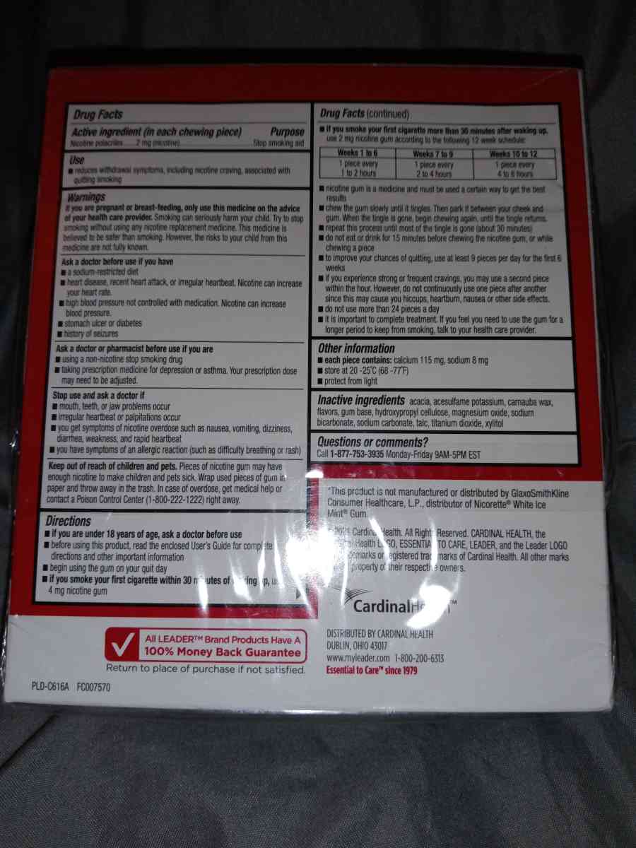 Nicotine Gum 2mg 100pcs