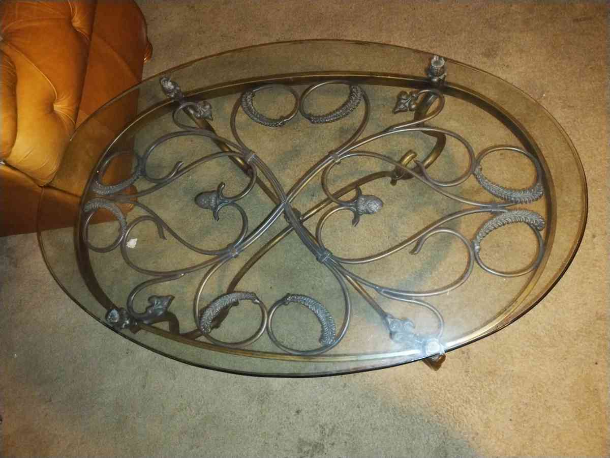 glass brown table