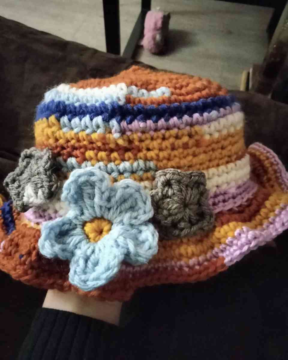 Scrap Hat with stars and flower