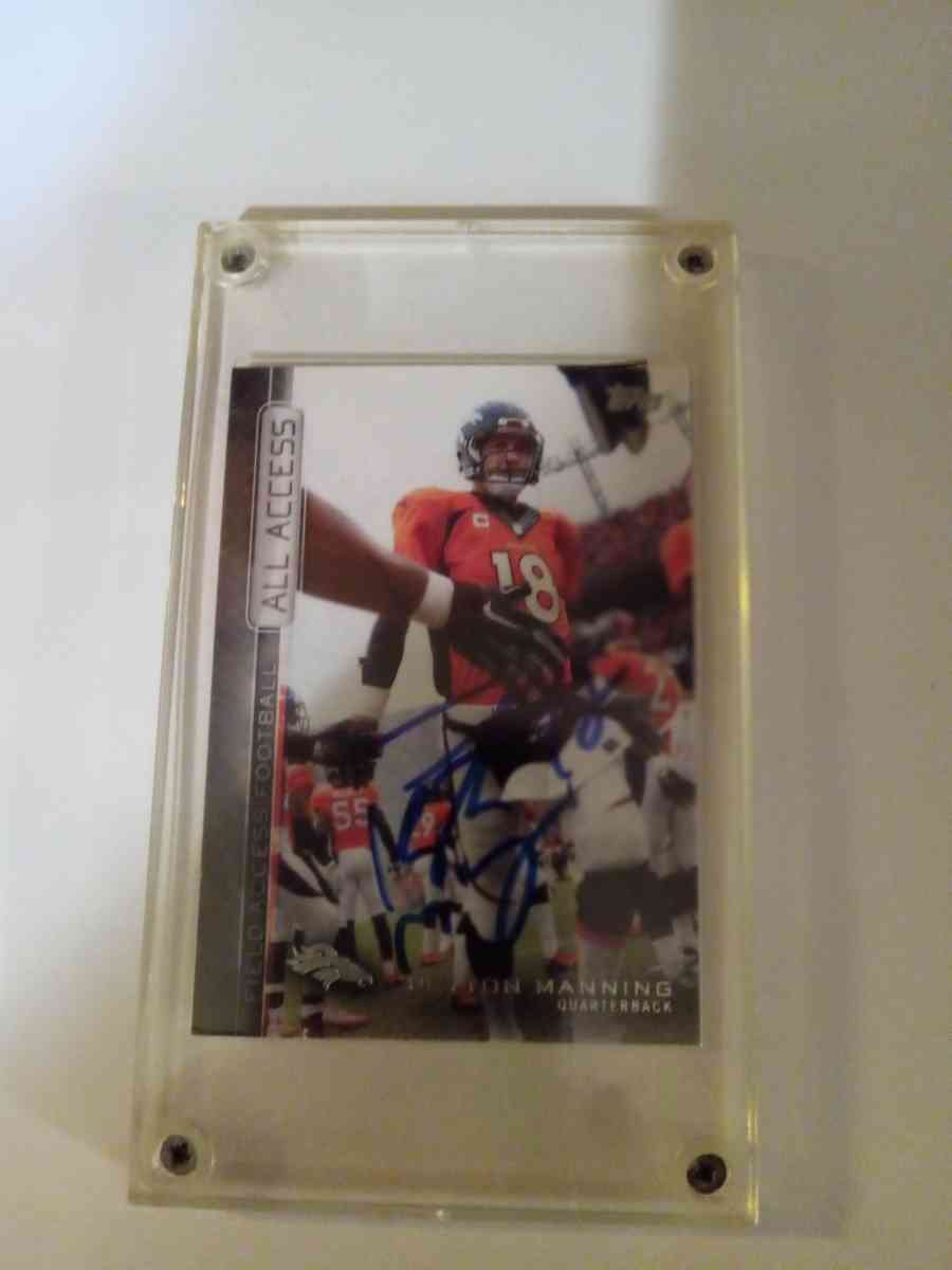 autographed Peyton manning Denver broncos card