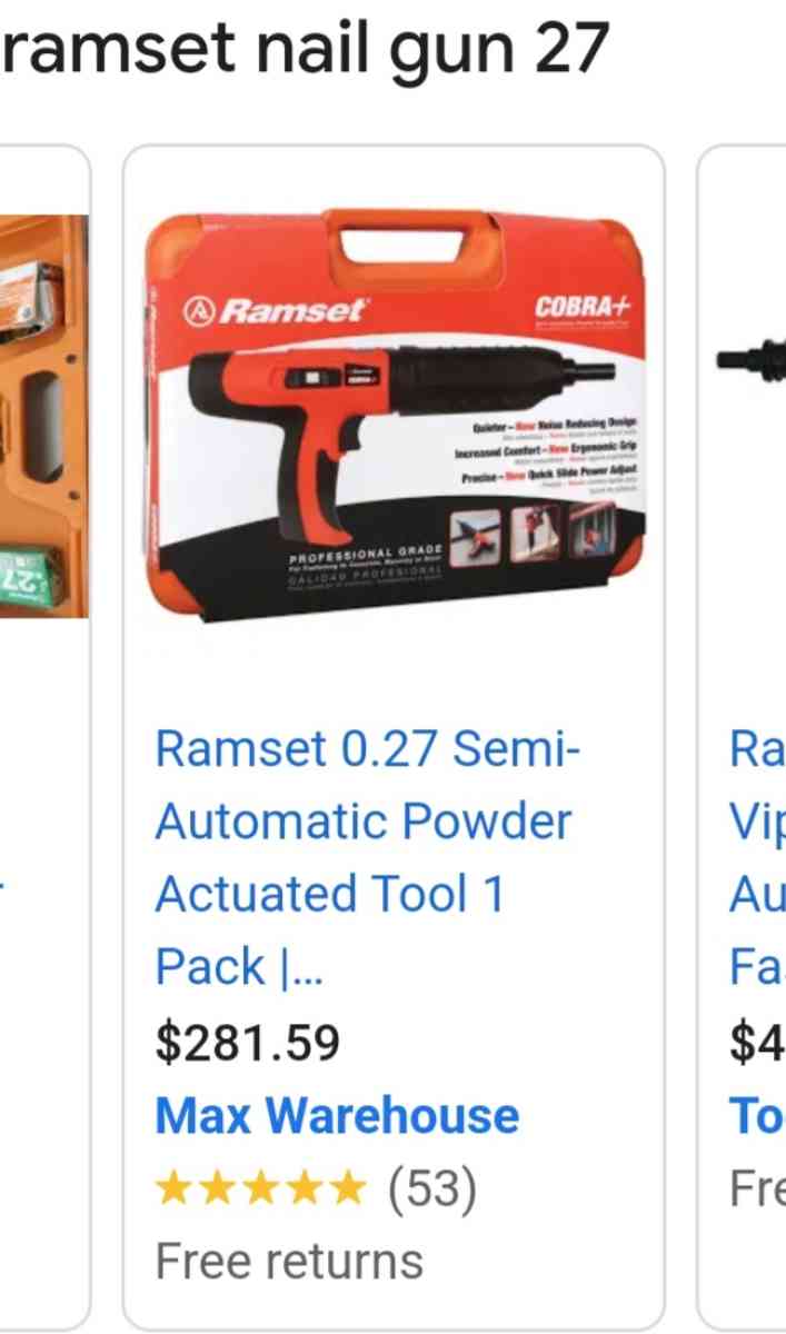 RAMSET COBRA PLUS 27 CALLIBER POWDER NAIL GUN