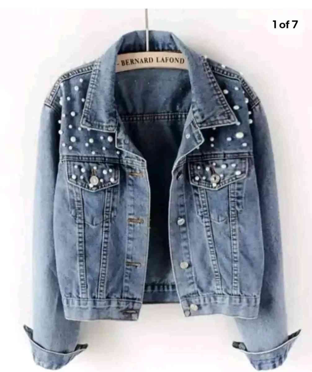 Womens pearl denim jacket