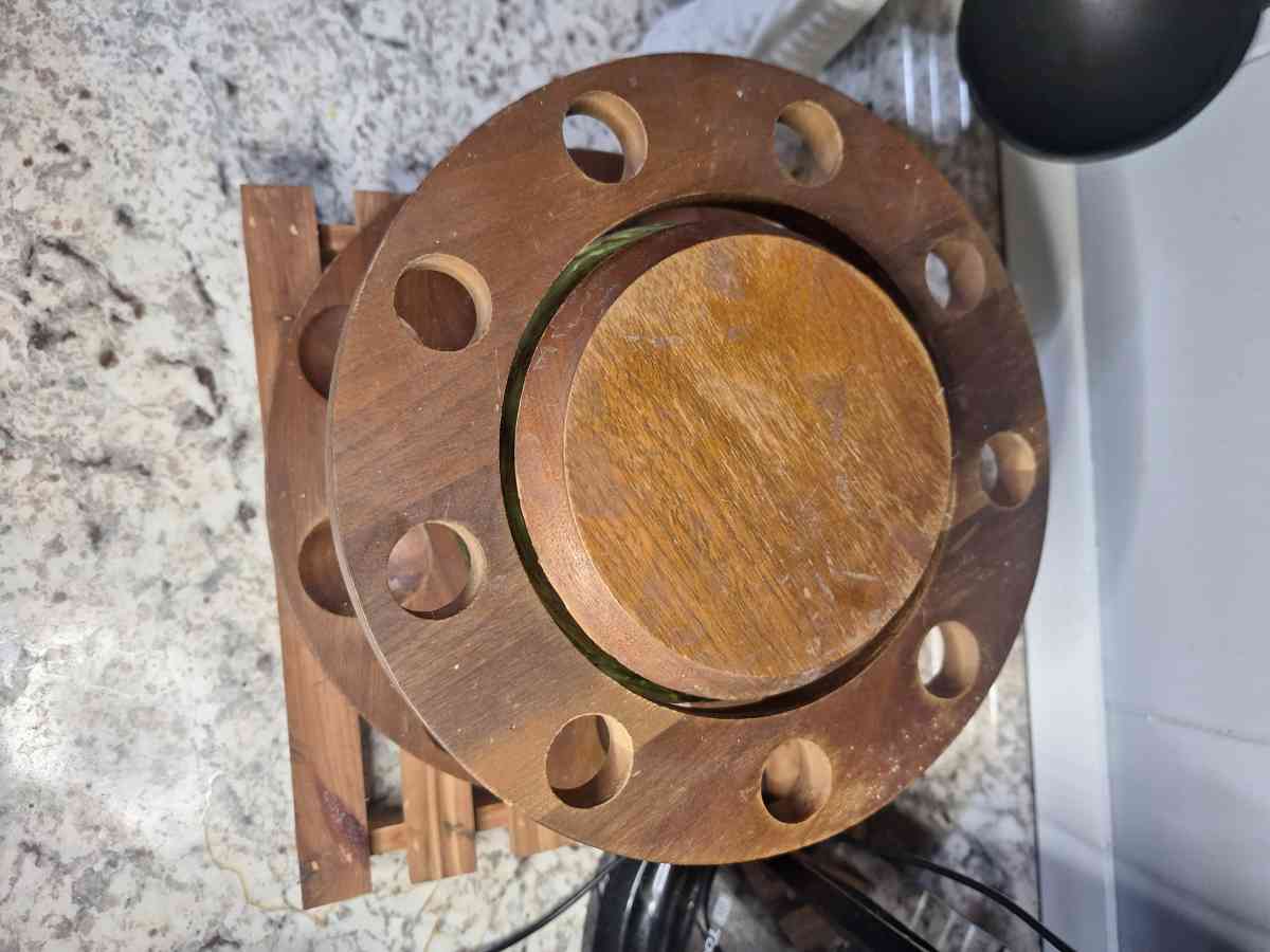 Vintage 1960s Fairfax Tobacco Humidor and Walnut Pipe Stand