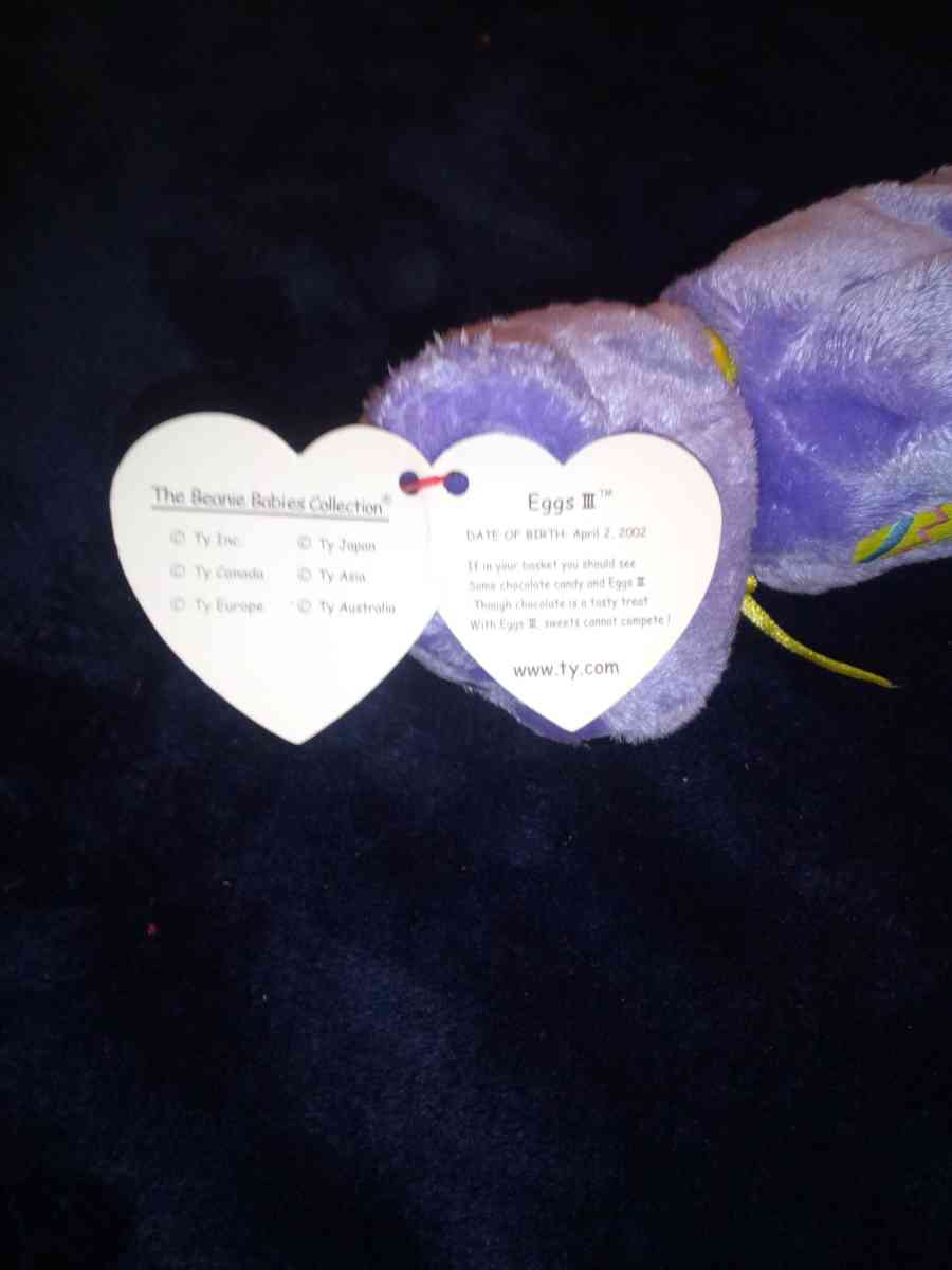2002 Ty beanie babies 10 yrs eggs 111 mint selling collectio