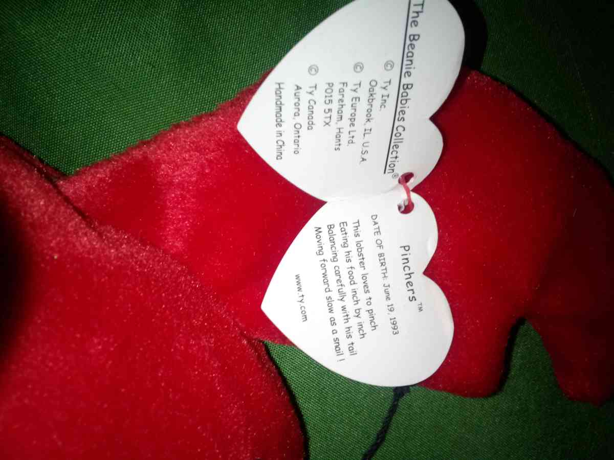 1993 Ty beanie babies pinchers mint selling collection