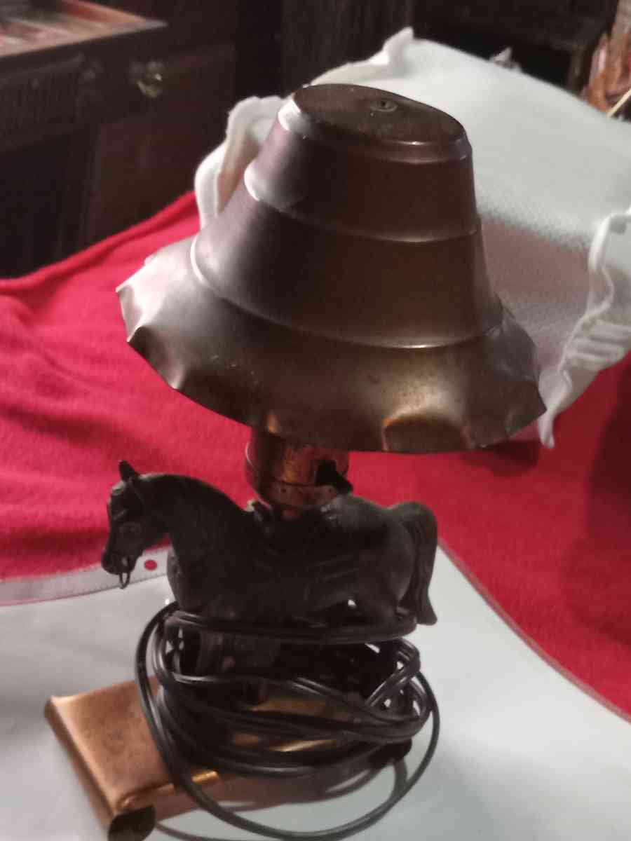 antique copper horse lamp