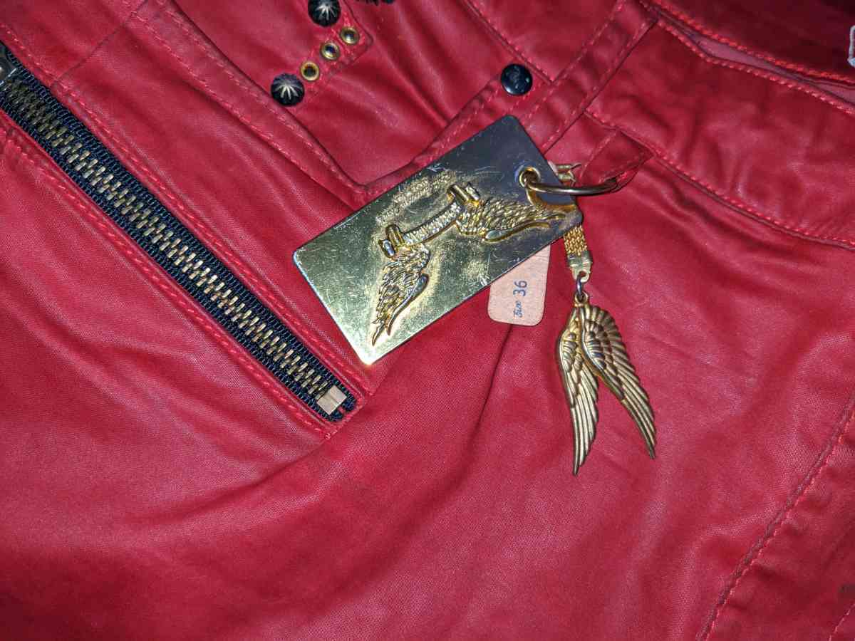 Designer Robins Jean Red Biker Shorts