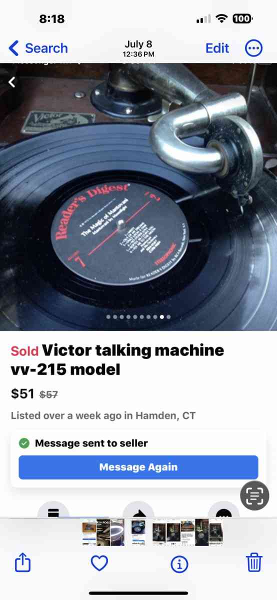 1914 RCA record player vintage