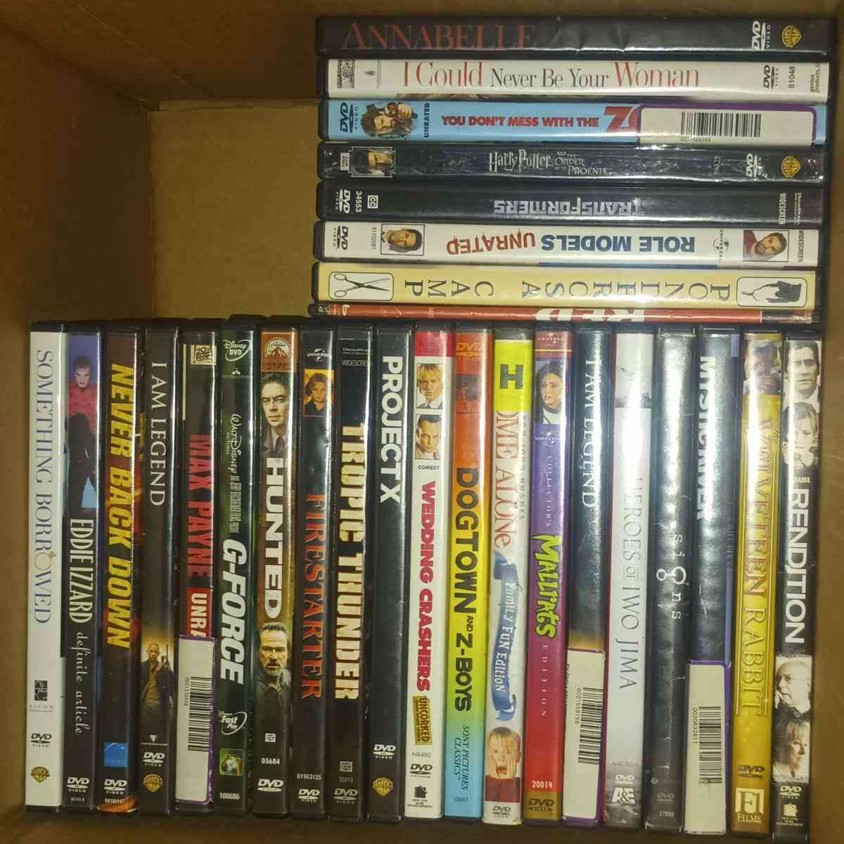 Box full of DVD movies