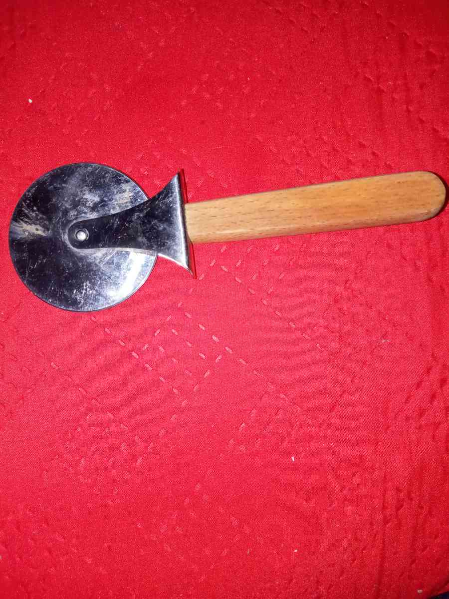 vintage State Farm Pizza  cookie cutter and wooden handle pa