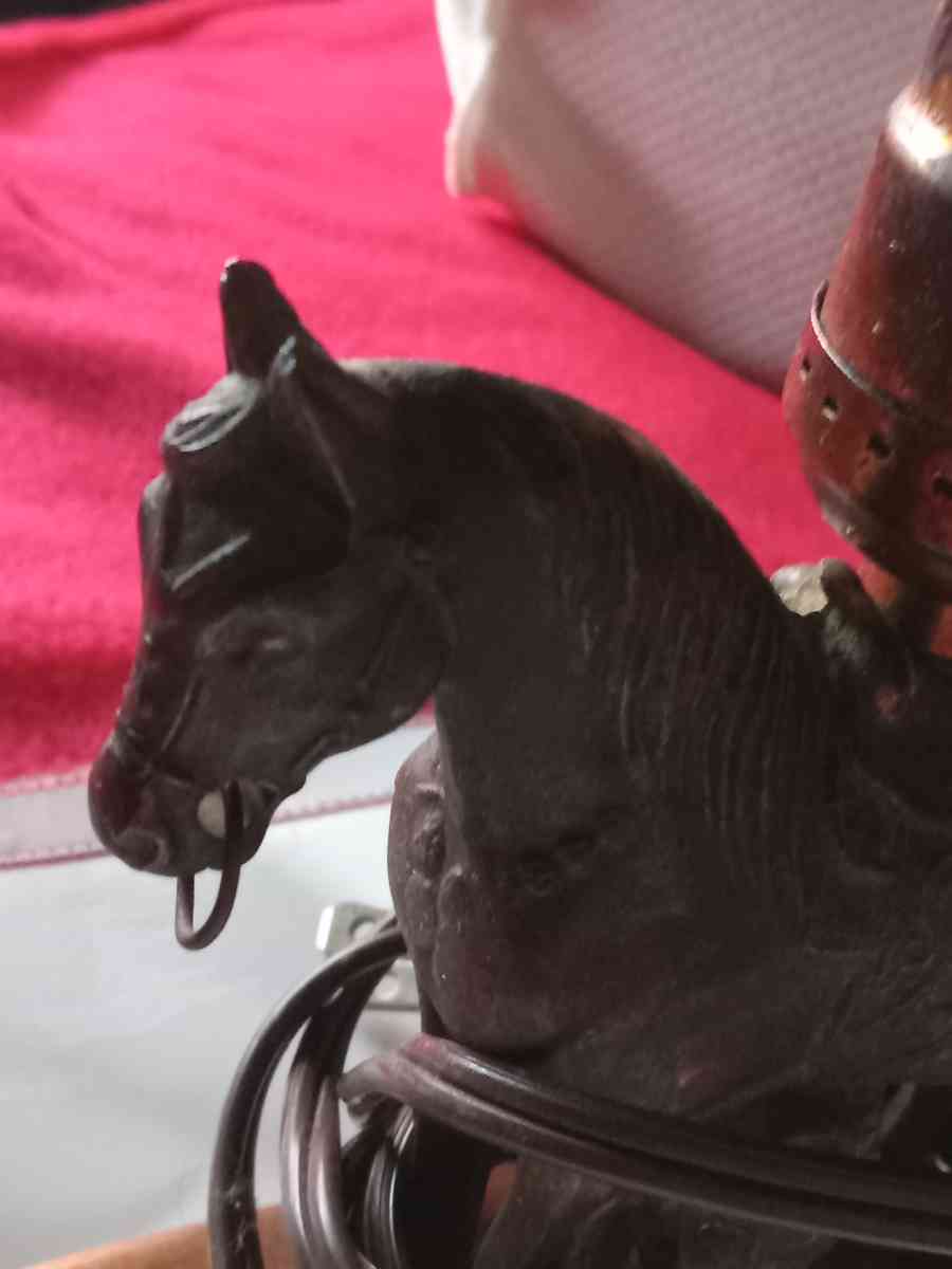 antique copper horse lamp
