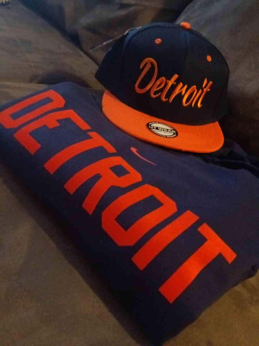 Brand New custom Detroit hoodie and hat combo set Size XL