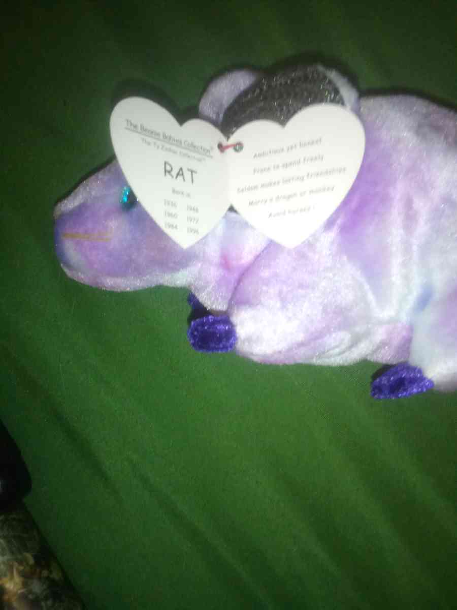 2000 Ty beanie babies zodiac rat mint selling collection off