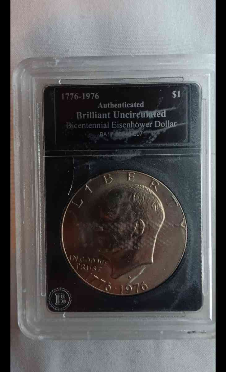 17761976 Authentic Brilliant Uncirculated Eisenhower Dollar