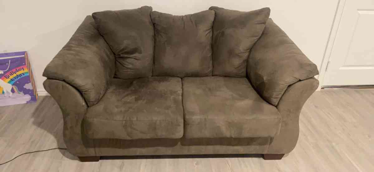 grey fabric loveseat