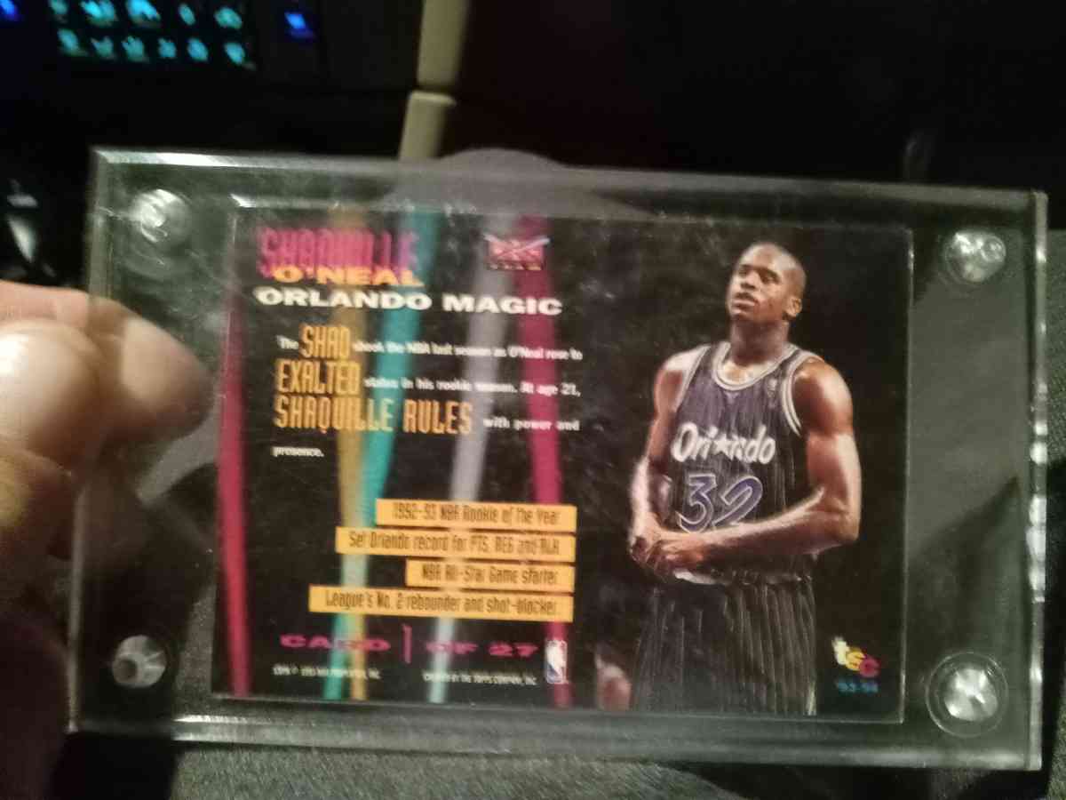 1993 Shaquille ONeal card in mint condition in a hard case