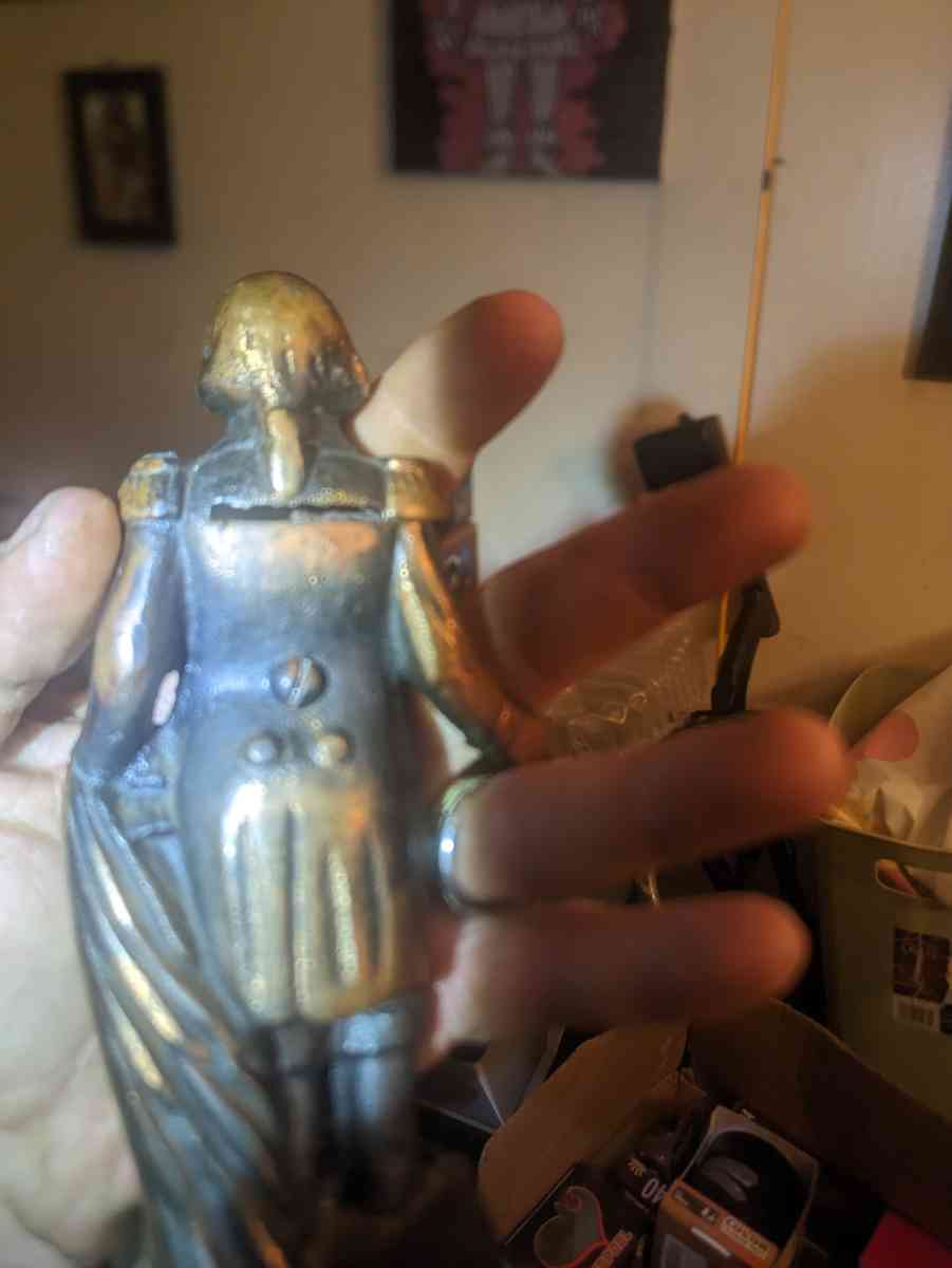 Antique George Washington 2 pc brass Bank