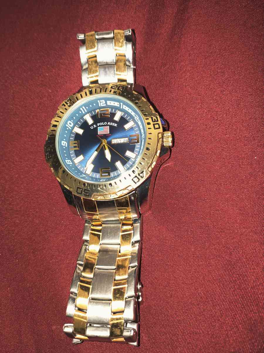 US Polo Assn Mens Blue Faced Watch