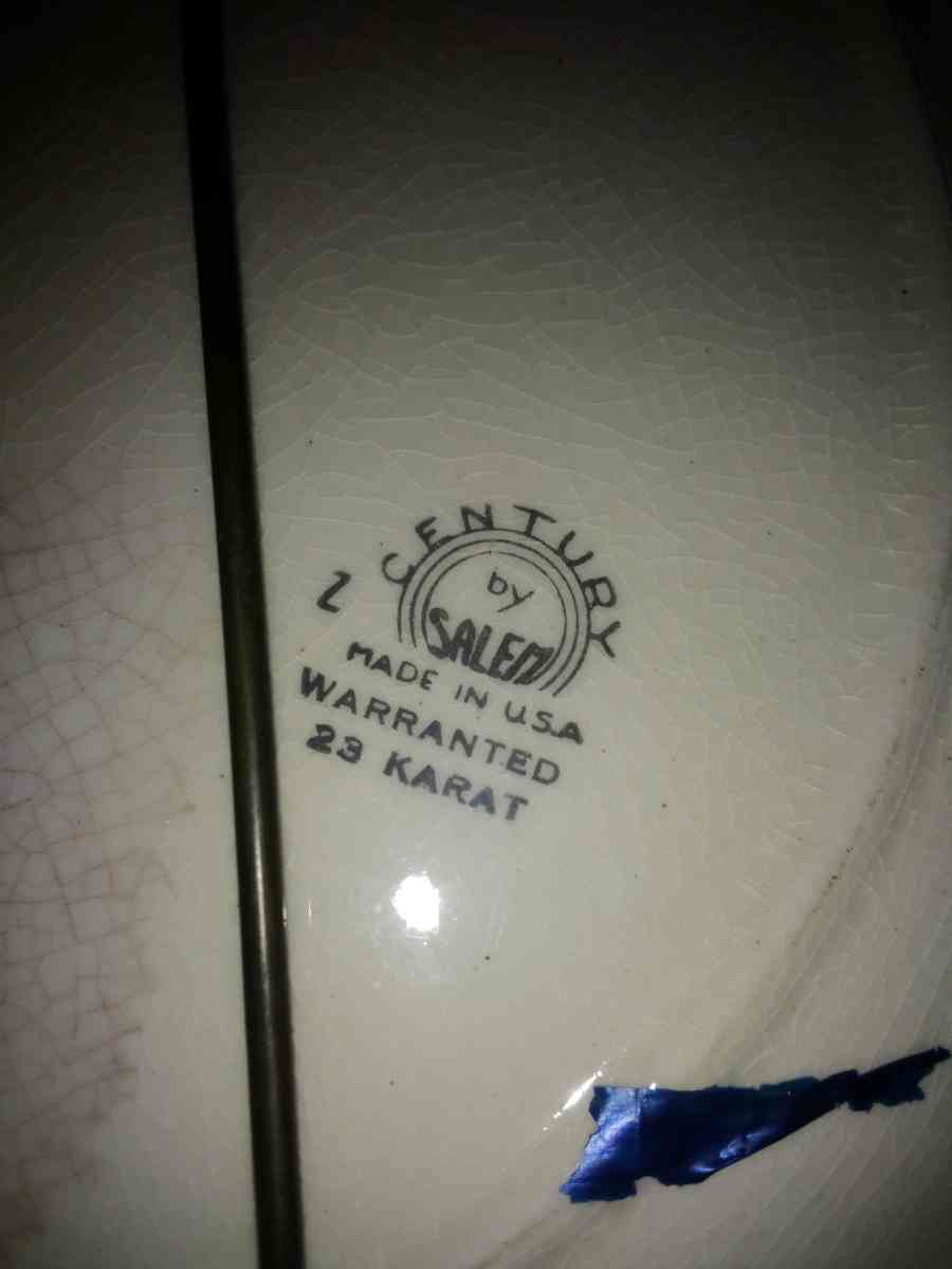 antique plate engraved with 23 karat gold