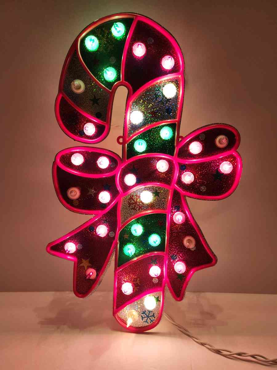 Celebrations Holographic Illumination Twinkling Candy Cane