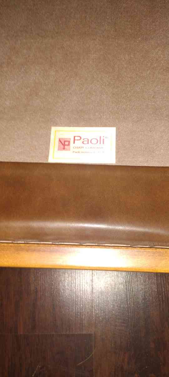 paoli brown leather armchair
