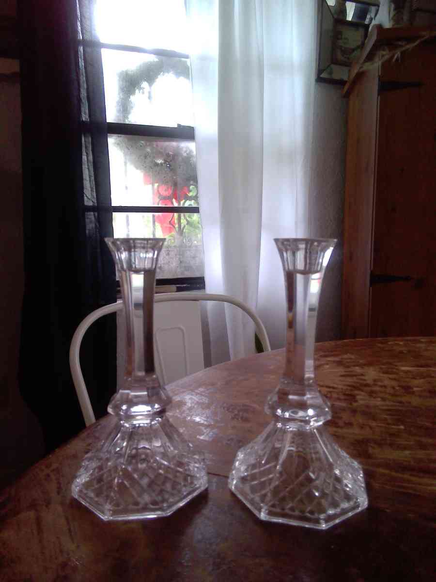 crystal candle holders
