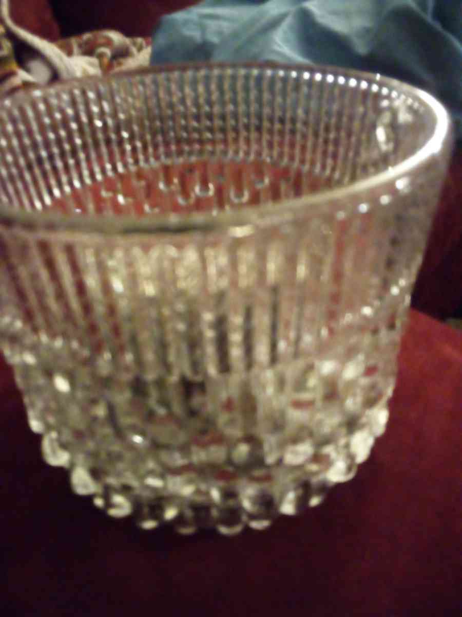 midcentury chrome and glass ice bucket