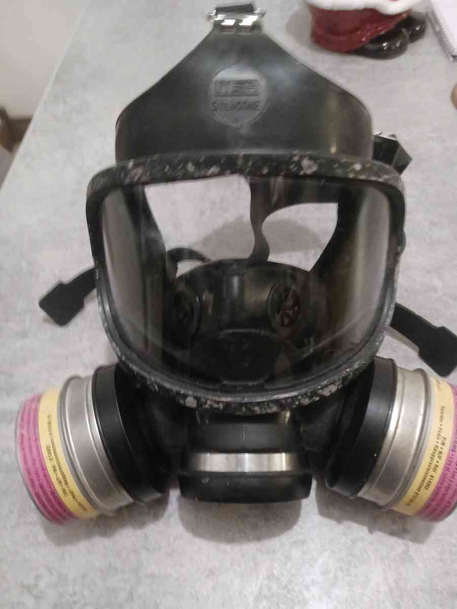 forced air respirator unit and MSA silicone respirator