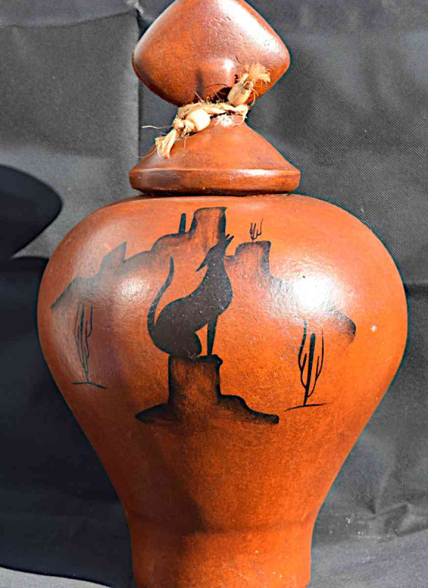 Terracotta Wolf Vase