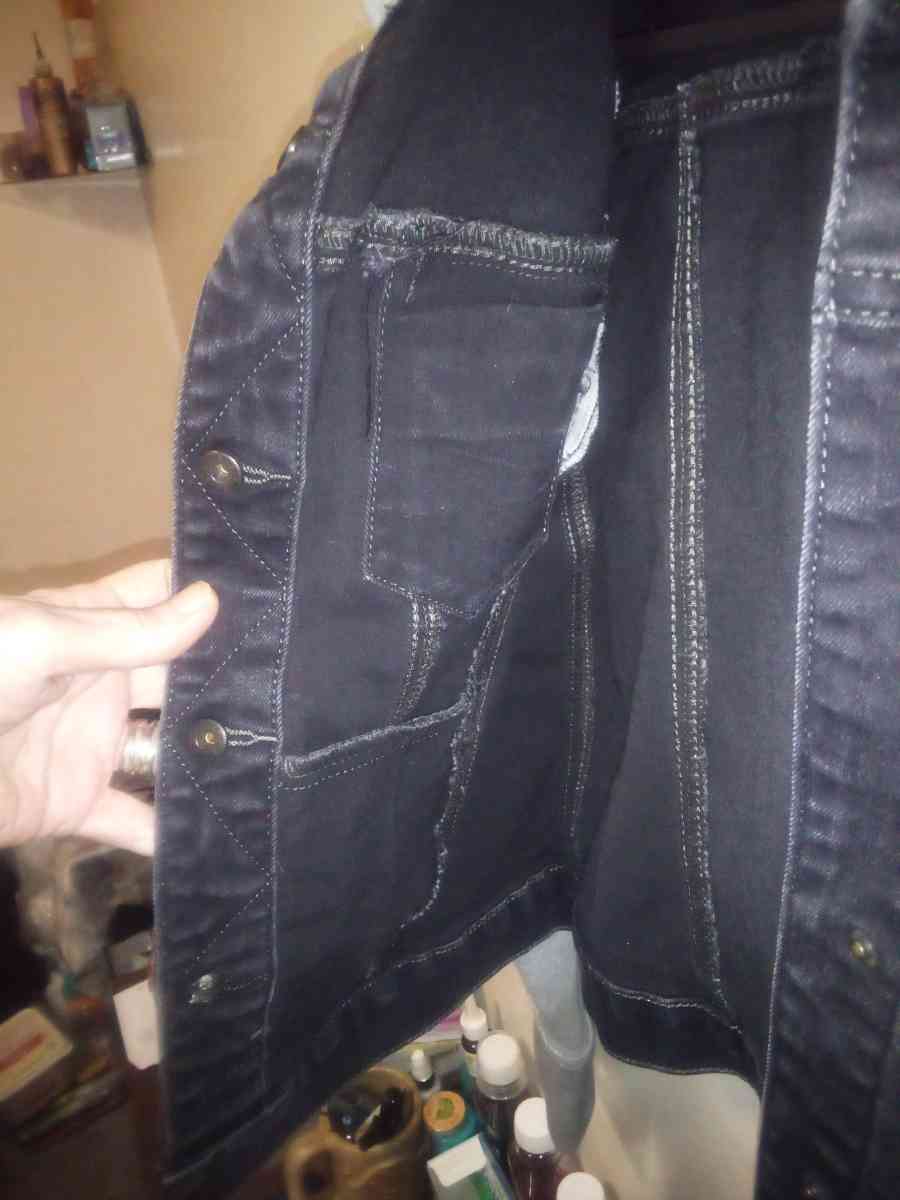 so Brand Denim Stretch Hooded Snap closure jacket