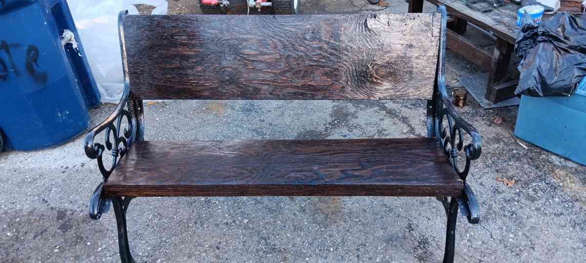 Wood and Cast Iron Bench