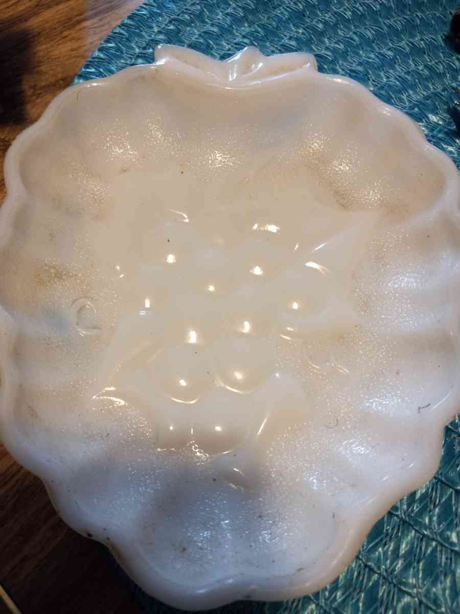Milk glass dish