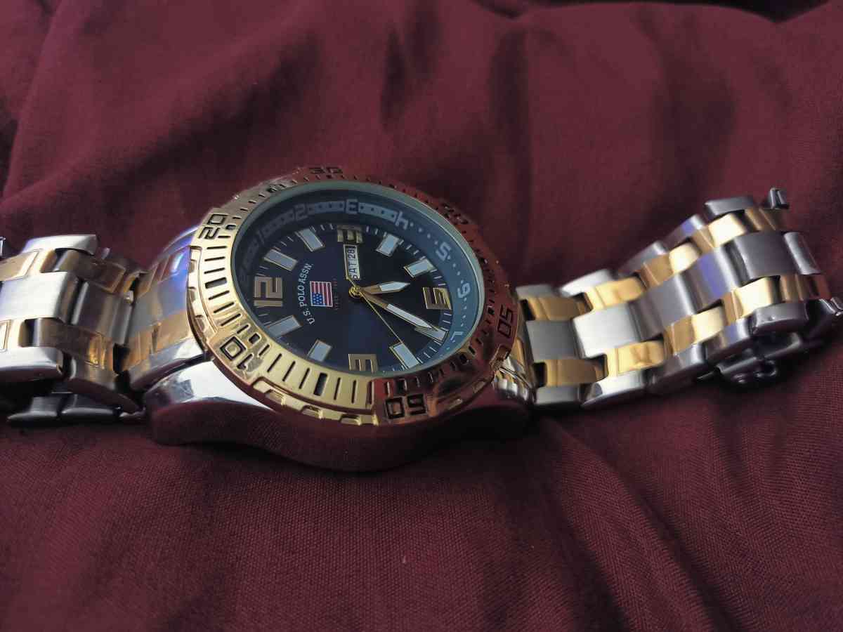 US Polo Assn Mens Blue Faced Watch