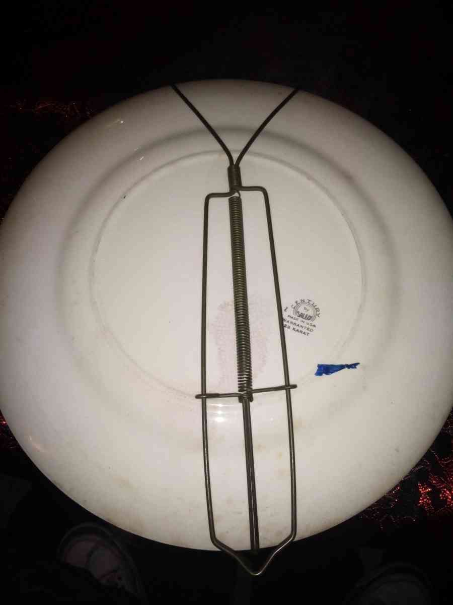 antique plate engraved with 23 karat gold