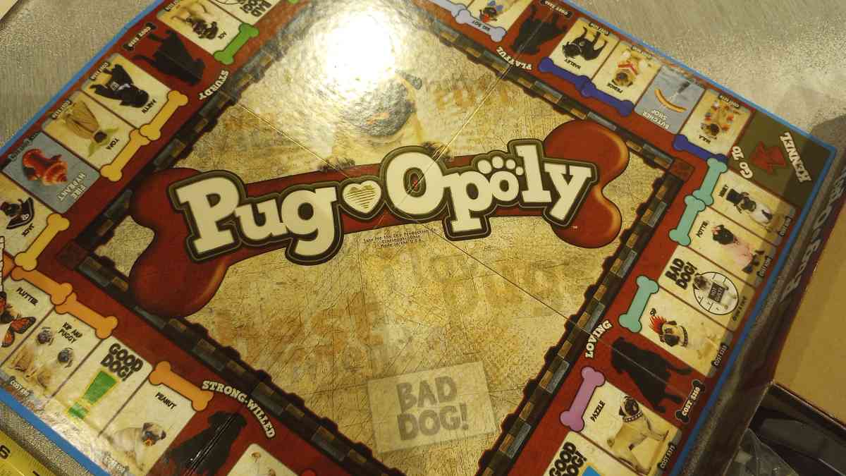 Pugopoly the Monopoly pug dog board game